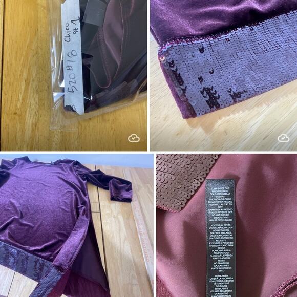 whimsigoth witchy Purple Red Velvet Glam sequin Asymmetrical gothic small grunge - Picture 10 of 12